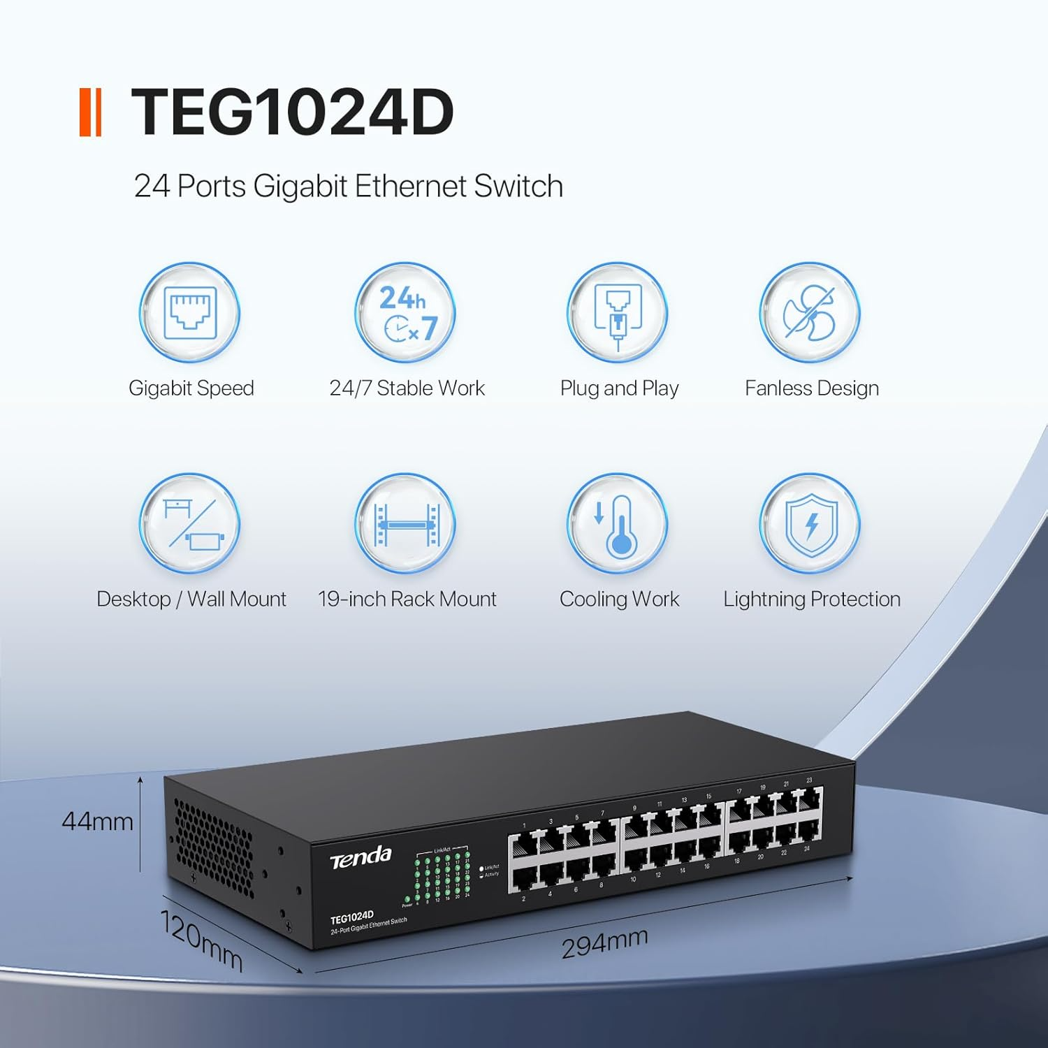 Tenda TEG1024D Gigabit Switch – Image 4